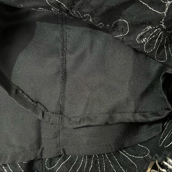 Vintage Marisol Womens Blazer Black White Floral Crop Length White Size L - Picture 9 of 11